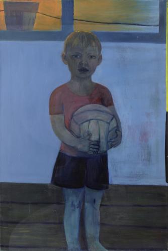 Miro mit Ball 2000 Oel/Leinwand 90×60 cm (c) Andrea Muheim