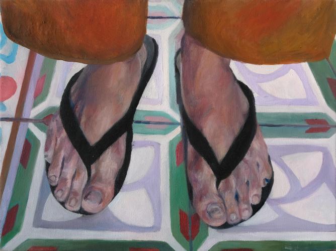 Los pies de Ernesto 2005 Oel/Leinwand 30×40 cm (c) Andrea Muheim
