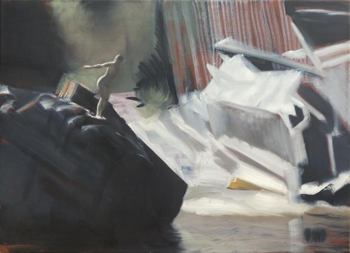 Am Isorno ll 2017 Oel auf Acryl auf Leinwand 50×69 cm (c) Andrea Muheim